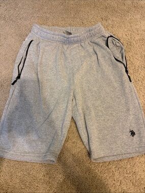 U.S. Polo Assn. Light Gray Athletic Zip-Pocket Shorts